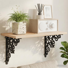 vidaXL Wall Shelf Brackets 12 pcs Black 9.5 x 9.5 x 3 cm Steel 5