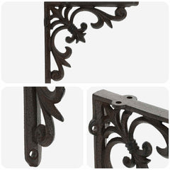 vidaXL Wall Shelf Brackets 12 pcs Antique Brown 10 x 10 x 2.8 cm Steel 5