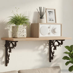 vidaXL Wall Shelf Brackets 10 x 10 x 2.8 cm Steel 12 pcs
