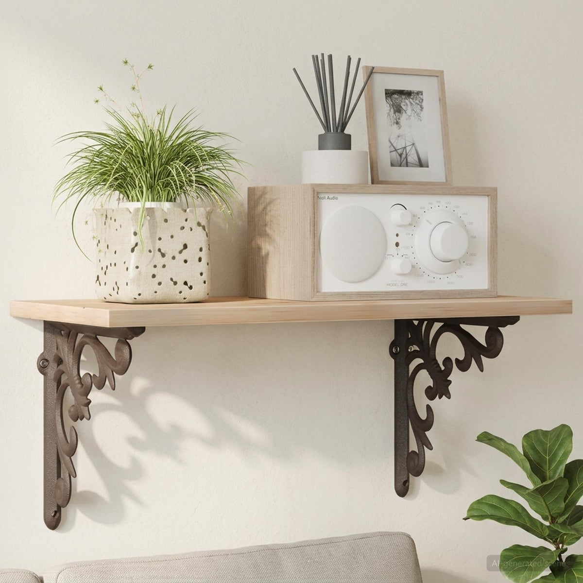 vidaXL Wall Shelf Brackets 10 x 10 x 2.8 cm Steel 12 pcs