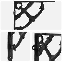 vidaXL Wall Shelf Brackets 12 pcs Black 10 x 10 x 3 cm Steel 5