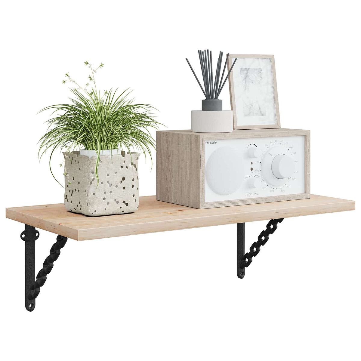 Wall Shelf Brackets 21 x 21 x 3.5 cm Steel 12 Black
