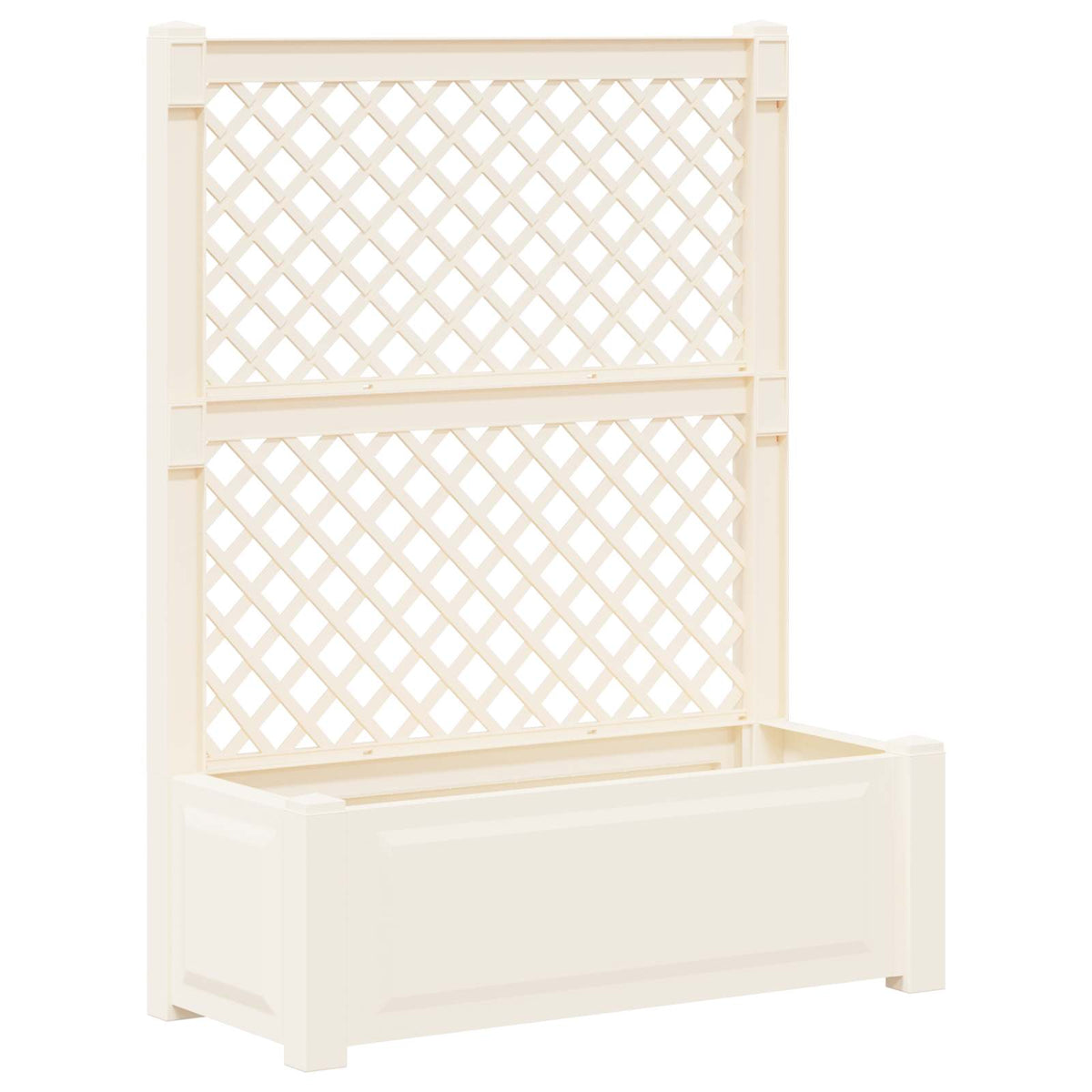 Big Planter with Trellis PP White 1