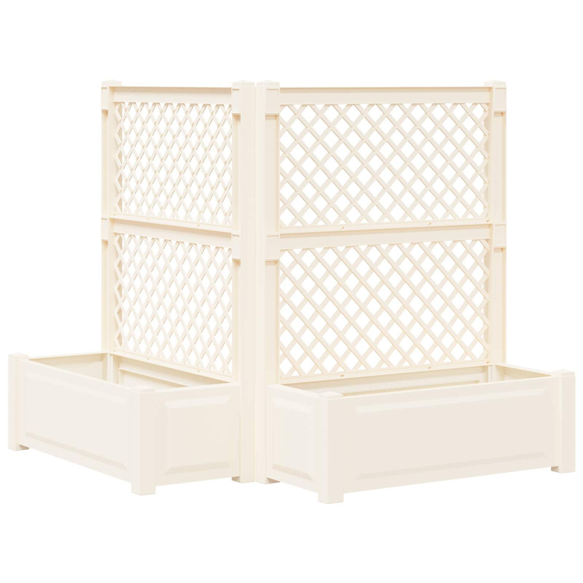 Big Planter with Trellis PP White 2