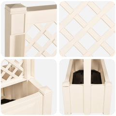 Big Planter with Trellis 99.5 x 43 x 133.5 cm PP White 1