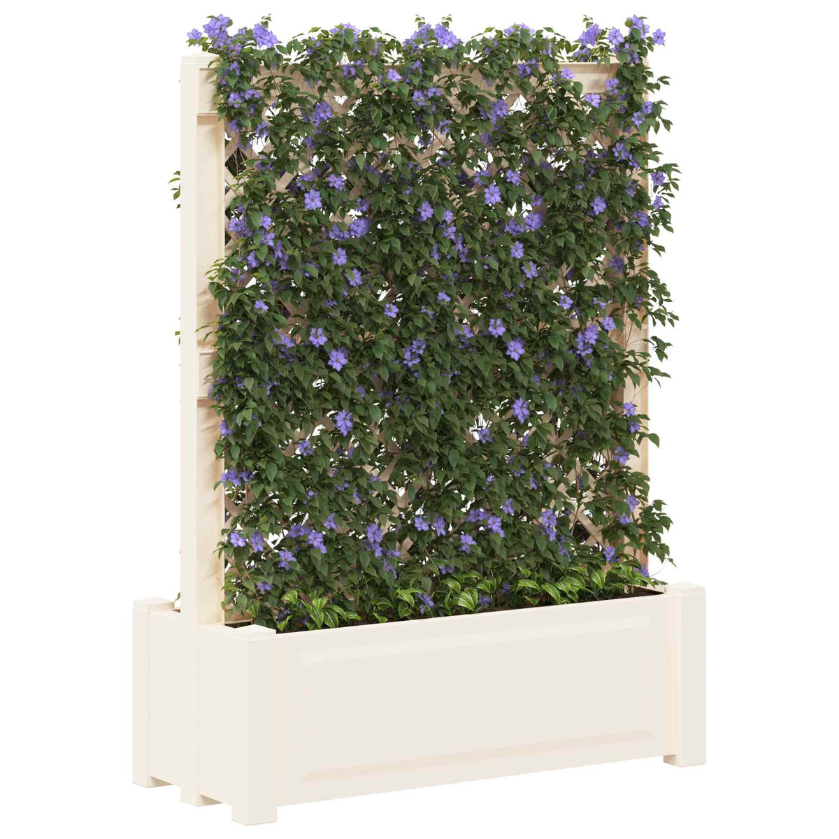 Big Planter with Trellis 99.5 x 43 x 133.5 cm PP White 1