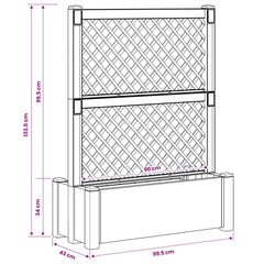 Big Planter with Trellis 99.5 x 43 x 133.5 cm PP White 1