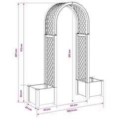 Rose Arch with Planter 168.5 x 43 x 207 cm PP Anthracite