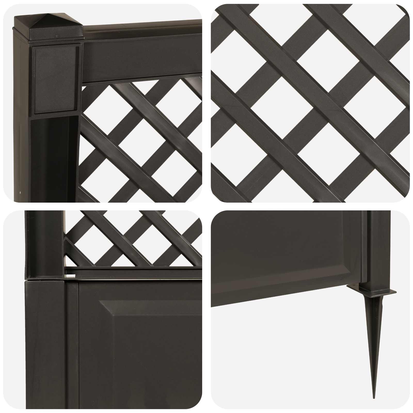 vidaXL Trellis with Spike PP Anthracite 6