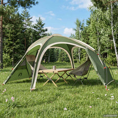 Trekking Tent with Rainfly Water-Resistant Green 2-Person