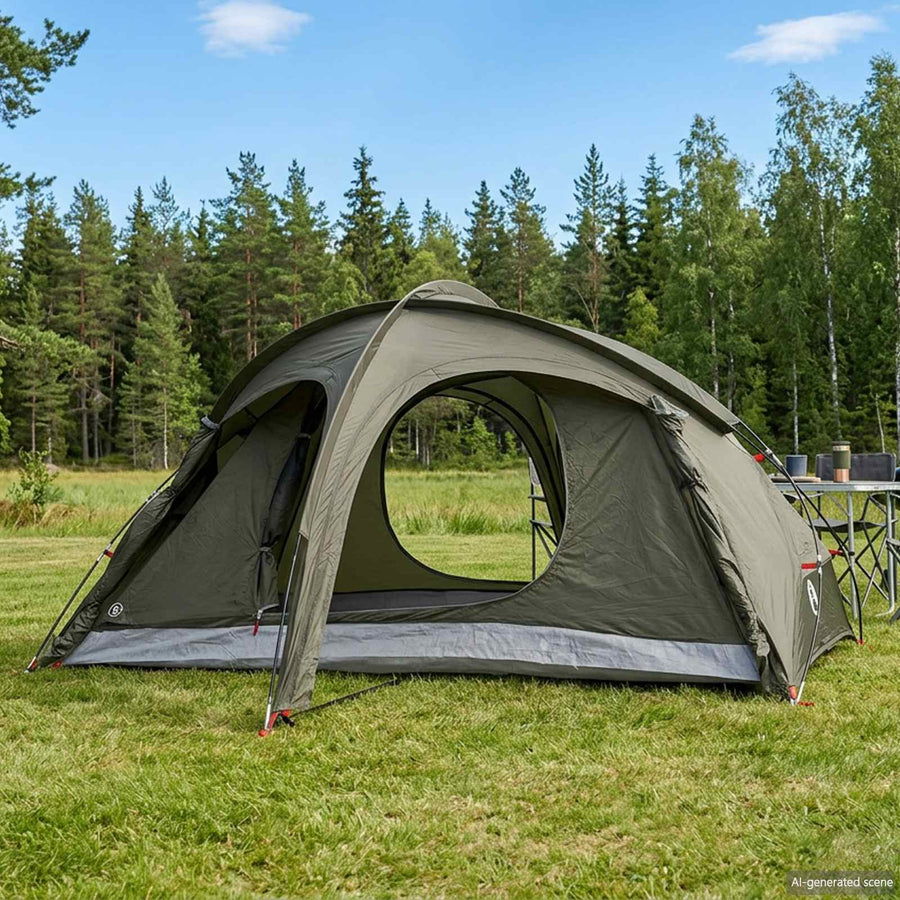 Trekking Tent with Rainfly Water-Resistant Army green 2-Person