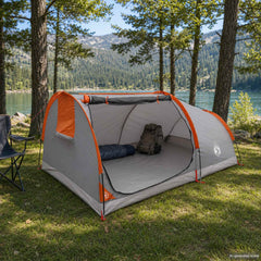 vidaXL Hiking Tent Water-Resistant 2-Person Grey and Orange 1