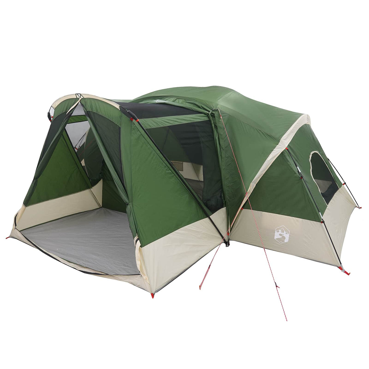 Cabin Tent with Rainfly Water-Resistant 10-Person Green