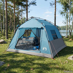 Instant Tent Water-resistant Blue 3-Person