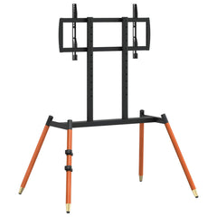 TV Tripod Stand for 37-65 Inch Screen Max VESA 400x400 mm 40 kg Black and dark walnut spray with 4 legs (compact vertical bars)