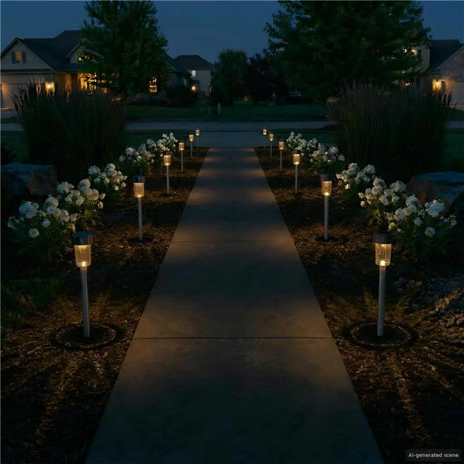 vidaXL Outdoor Solar Lights with Ground Spike 24 pcs Warm White 3