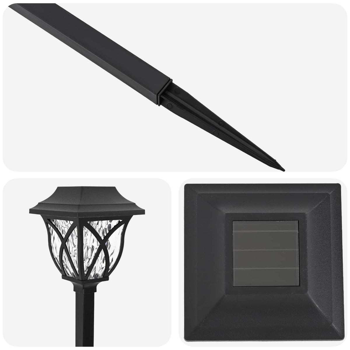 Outdoor Solar Lights with Ground Spike Warm White 42 cm 12