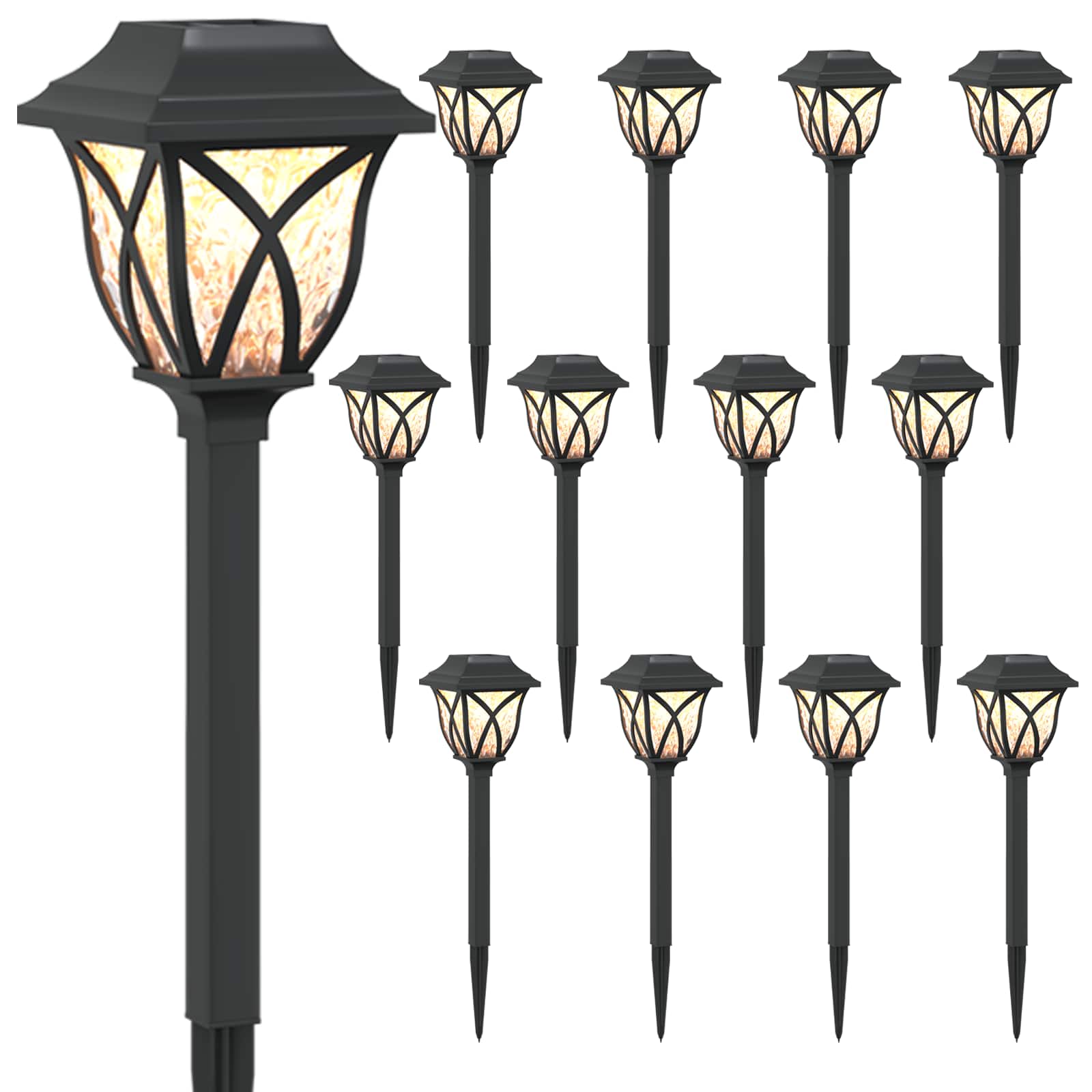 vidaXL Outdoor Solar Lights with Ground Spike 12 pcs Warm White 42 cm 2