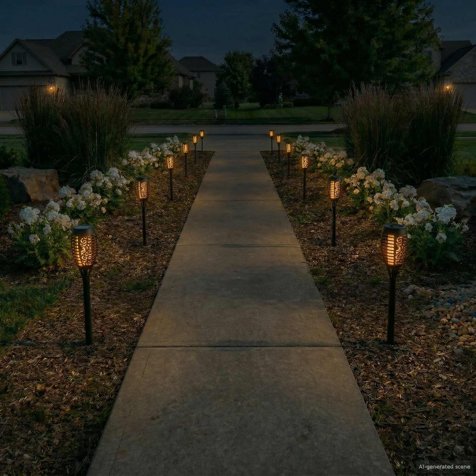 vidaXL Outdoor Solar Lights with Ground Spike 12 pcs Warm White ABS 3