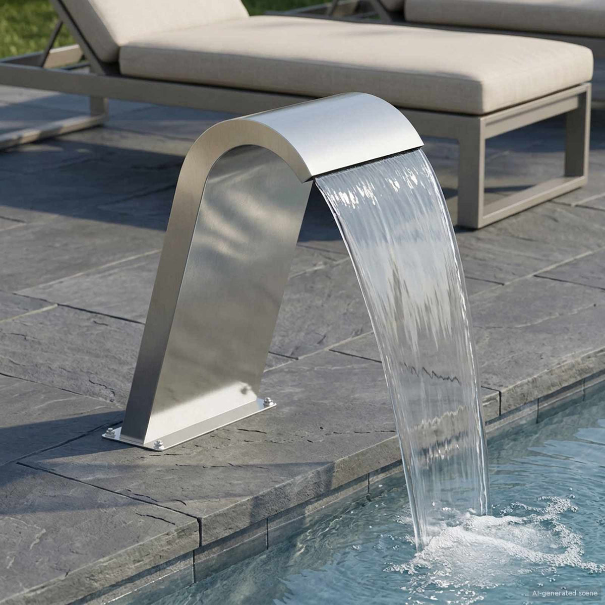 vidaXL Pool Fountain Silver 47 x 31 x 60 cm Stainless Steel 1