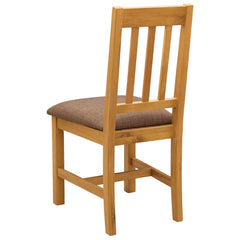 vidaXL Dining Chair VENLO 2 pcs Solid Oak Wood Natural and Grey 5