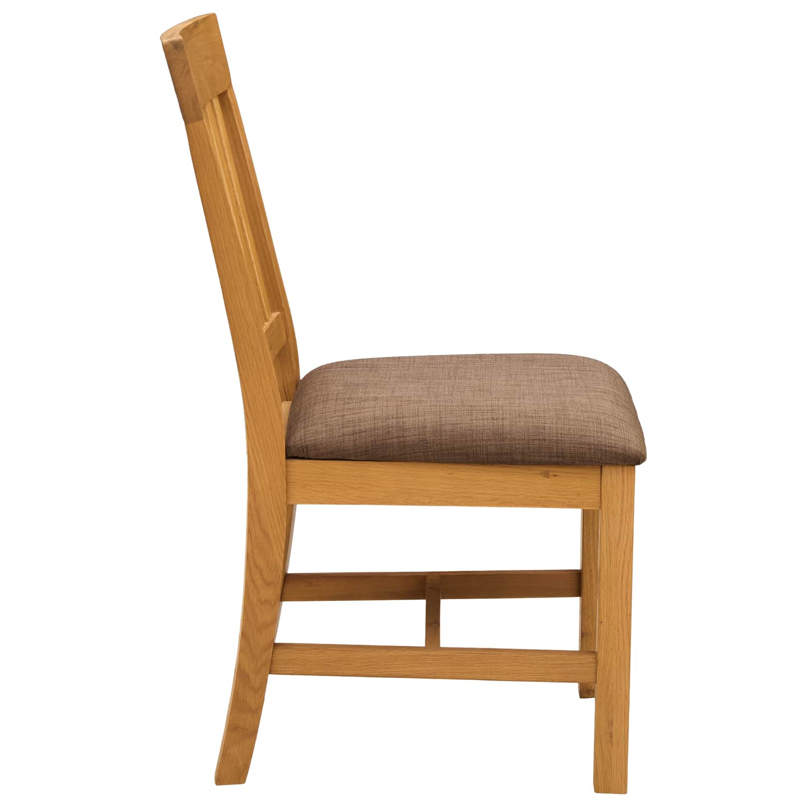 vidaXL Dining Chair VENLO 2 pcs Solid Oak Wood Natural and Grey 4