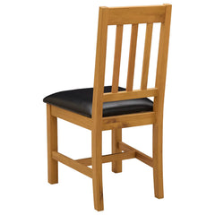 vidaXL Dining Chair VENLO 2 pcs Solid Oak Wood Black 45 x 53 x 92 cm 5