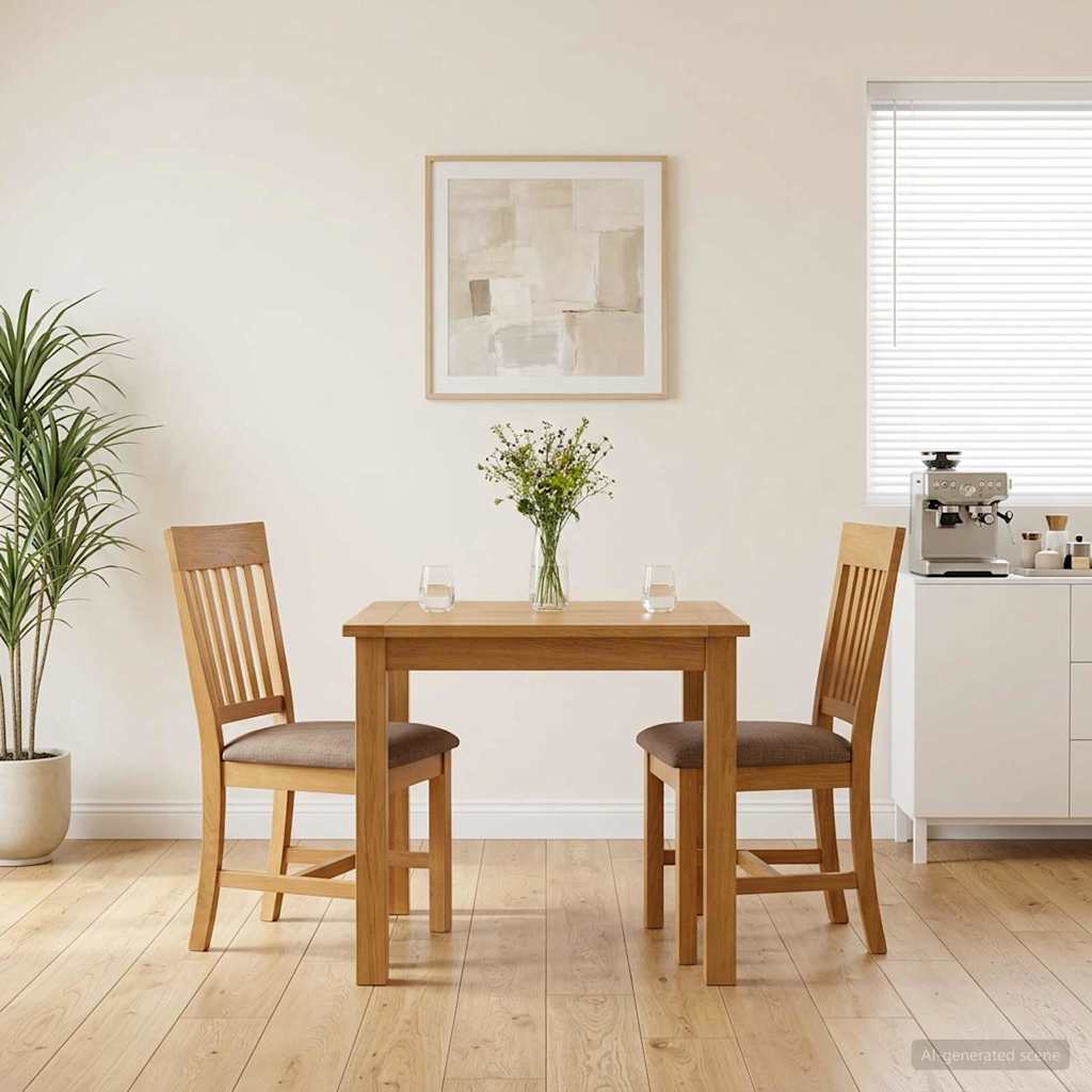 vidaXL Dining Chair 2 pcs Solid Oak Wood Grey 45 x 59 x 92 cm 1