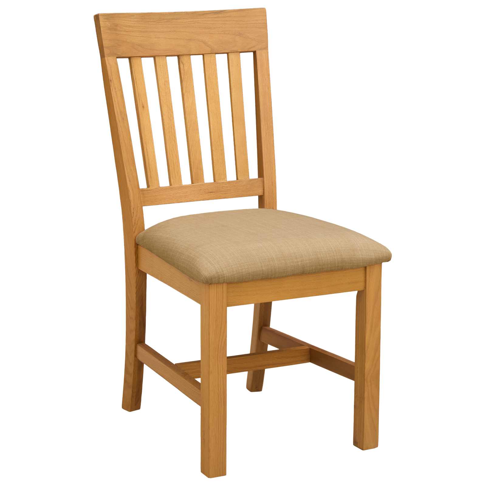 vidaXL Dining Chair 2 pcs Solid Oak Wood Beige 45 x 59 x 92 cm 2