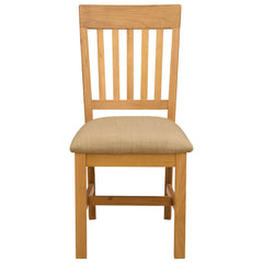 vidaXL Dining Chair 2 pcs Solid Oak Wood Beige 45 x 59 x 92 cm 3