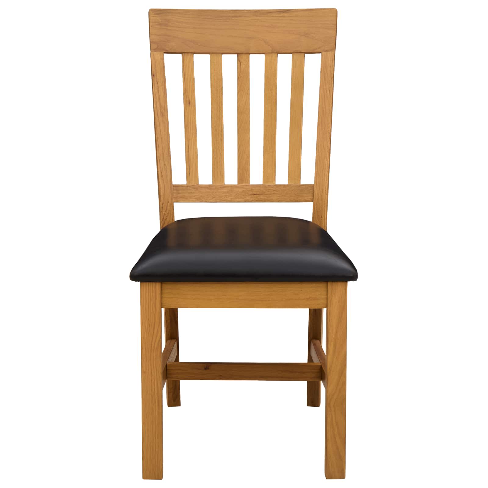 vidaXL Dining Chair 2 pcs Solid Oak Wood Black 45 x 59 x 92 cm 3
