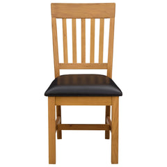 vidaXL Dining Chair 2 pcs Solid Oak Wood Black 45 x 59 x 92 cm 3