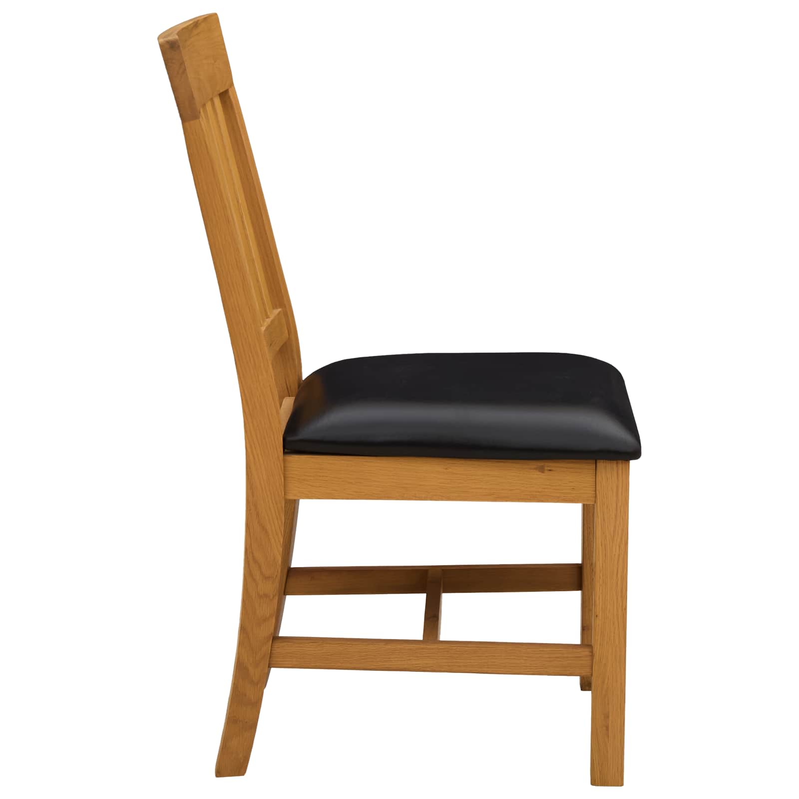 vidaXL Dining Chair 2 pcs Solid Oak Wood Black 45 x 59 x 92 cm 4