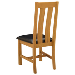 vidaXL Dining Chair 2 pcs Solid Oak Wood Black 45 x 54 x 100 cm 5