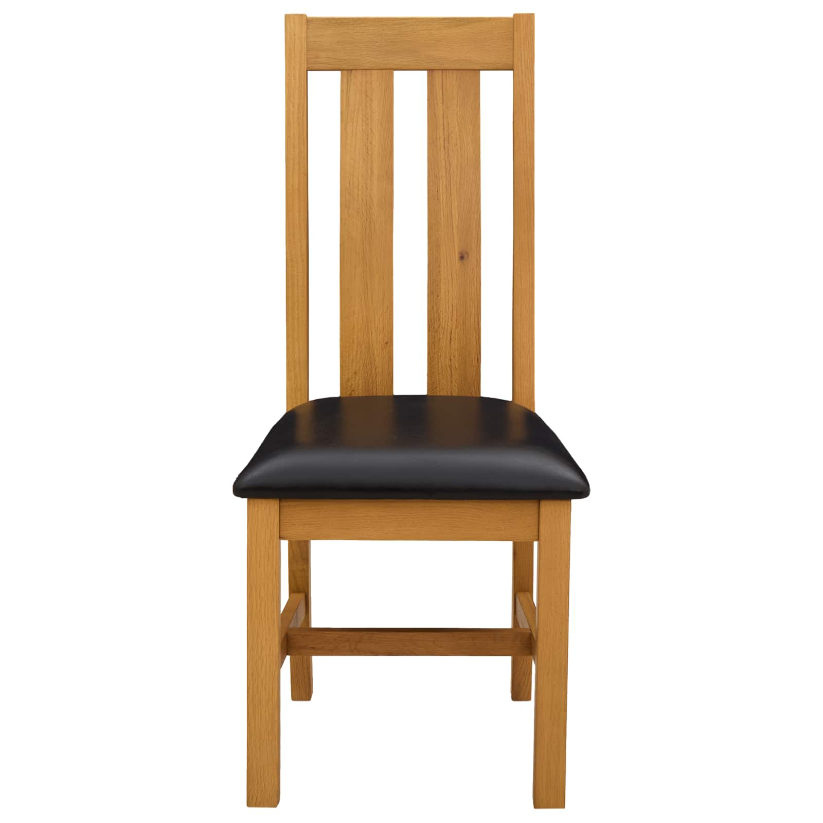 vidaXL Dining Chair 2 pcs Solid Oak Wood Black 45 x 54 x 100 cm 3