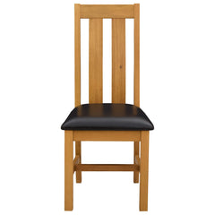 vidaXL Dining Chair 2 pcs Solid Oak Wood Black 45 x 54 x 100 cm 3