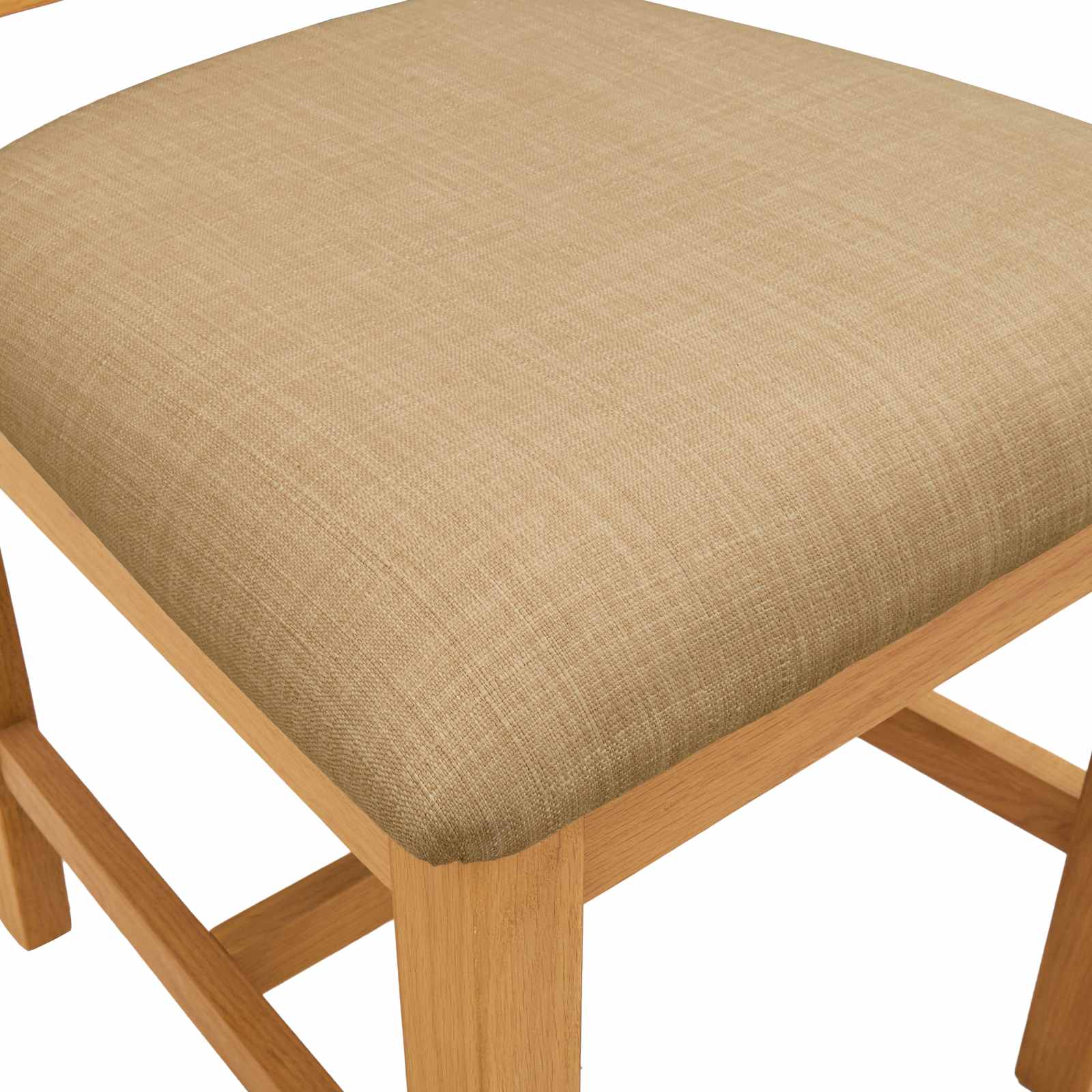 vidaXL Dining Chair 2 pcs Solid Oak Wood Beige 45 x 59.5 x 100 cm 6