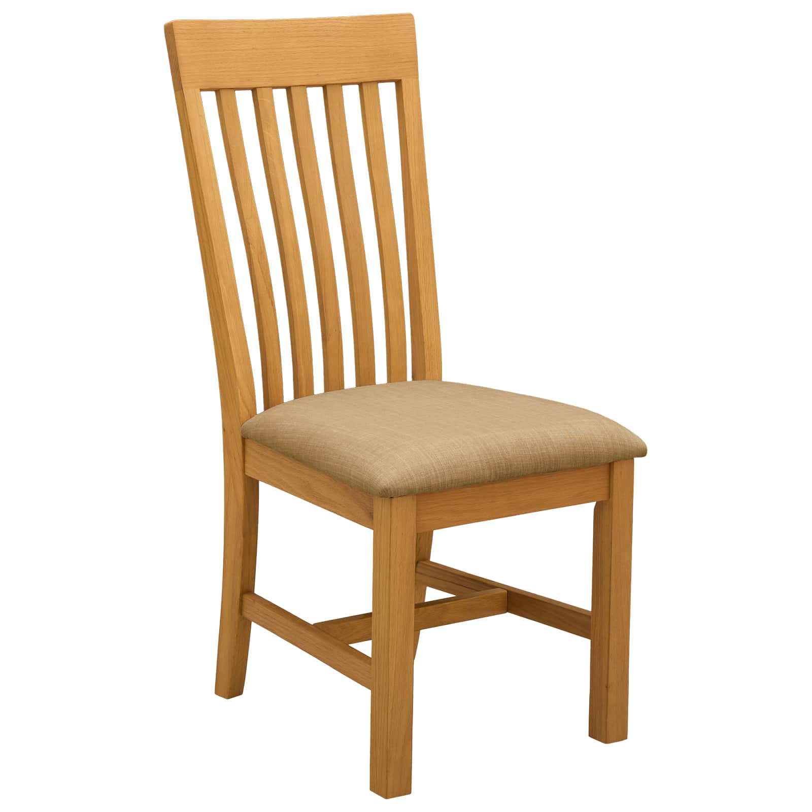 vidaXL Dining Chair 2 pcs Solid Oak Wood Beige 45 x 59.5 x 100 cm 2