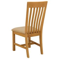 vidaXL Dining Chair 2 pcs Solid Oak Wood Beige 45 x 59.5 x 100 cm 5