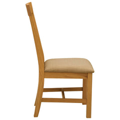 vidaXL Dining Chair 2 pcs Solid Oak Wood Beige 45 x 59.5 x 100 cm 4