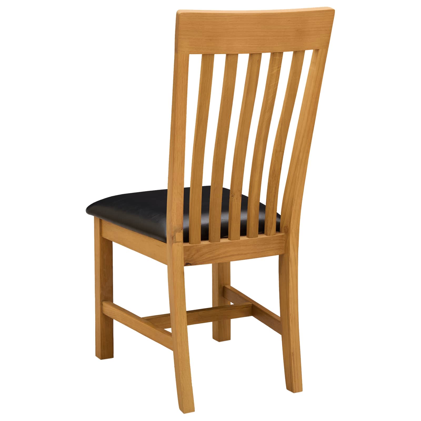 vidaXL Dining Chair 2 pcs Solid Oak Wood Black 45 x 59.5 x 100 cm 5