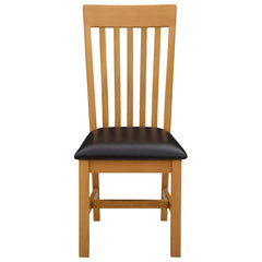 vidaXL Dining Chair 2 pcs Solid Oak Wood Black 45 x 59.5 x 100 cm 3