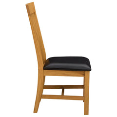 vidaXL Dining Chair 2 pcs Solid Oak Wood Black 45 x 59.5 x 100 cm 4