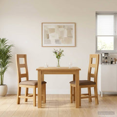 vidaXL Dining Chair 2 pcs Solid Oak Wood Grey 45 x 51 x 105 cm 1