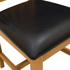 vidaXL Dining Chair 2 pcs Solid Oak Wood Black 45 x 51 x 105 cm 6