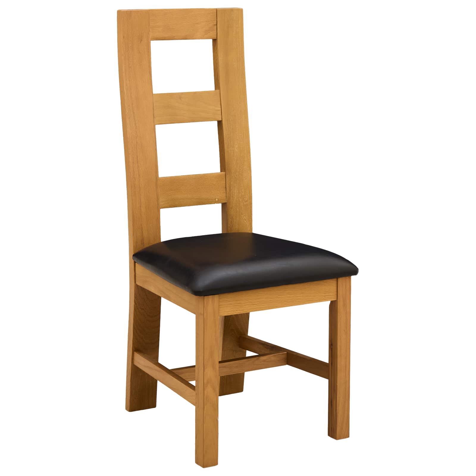 vidaXL Dining Chair 2 pcs Solid Oak Wood Black 45 x 51 x 105 cm 2