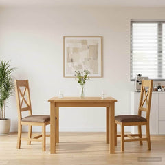 Dining Chair TIEL 2 pcs Solid Oak Wood 45 x 54 x 105 cm Grey