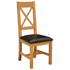 vidaXL Dining Chair 2 pcs Solid Oak Wood Black 45 x 54 x 105 cm 2