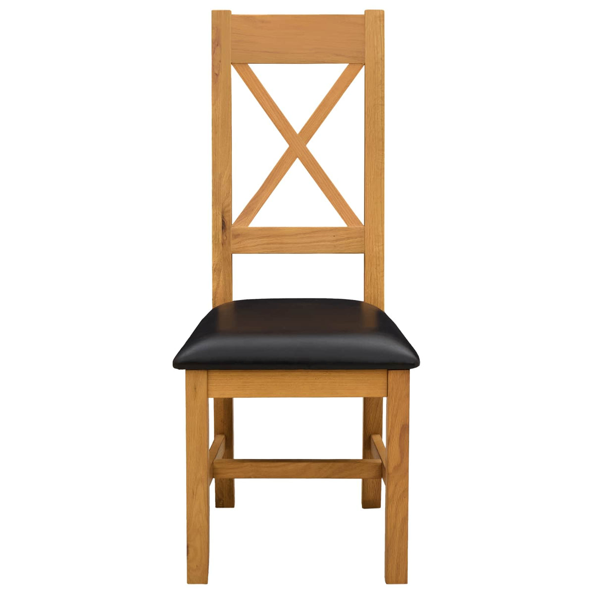 Dining Chair TIEL 2 pcs Solid Oak Wood 45 x 54 x 105 cm Black