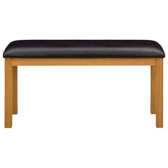 Dining Bench 95 x 32 x 45 cm Solid Oak Wood Grey with black cushion